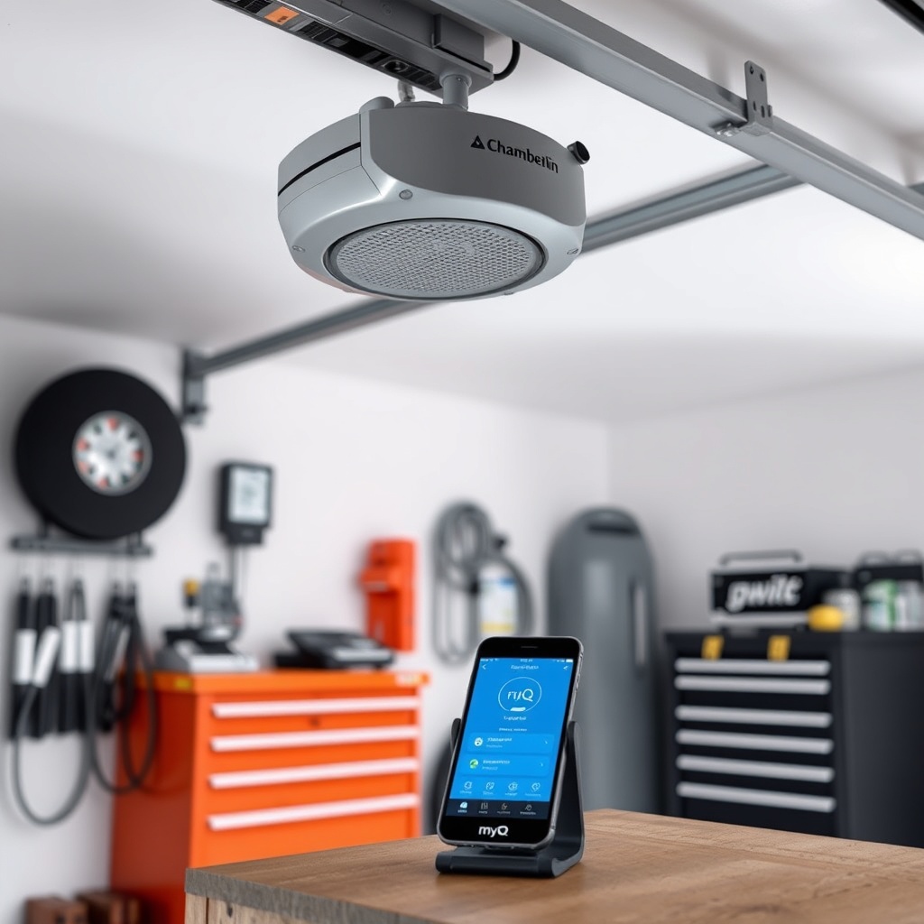 <clean photorealistic photo of a modern UK garage interior