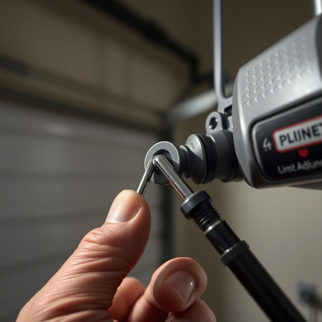 A photorealistic image of a garage mechanic’s hand using a flathead screwdriver to turn th