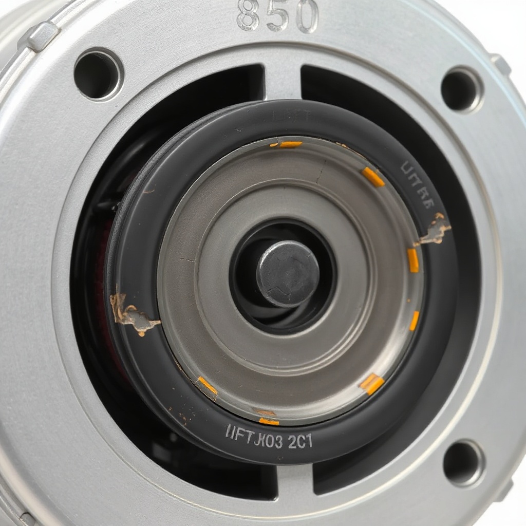 A clean photorealistic photo of a LiftMaster 8500 motor assembly with the drive coupling c