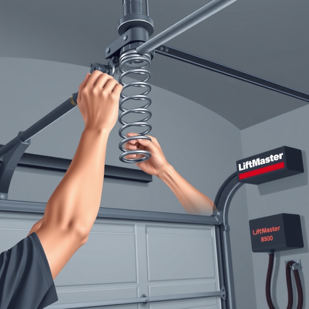clean photorealistic photo illustration of a person using winding bars on a torsion spring