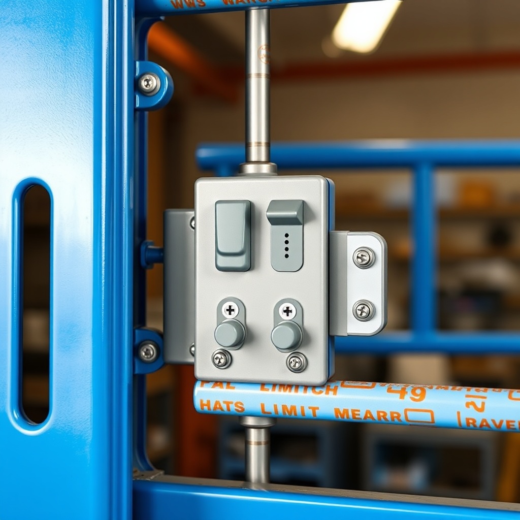 <clean photorealistic photo of a Genie SilentMax 1200 open rail showing the two limit swit